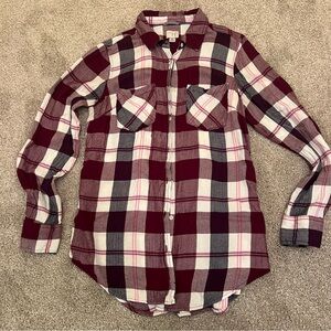 A New Day | Purple Plaid Shirt - small